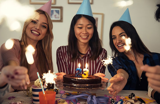 ladies celebrating a birthday party