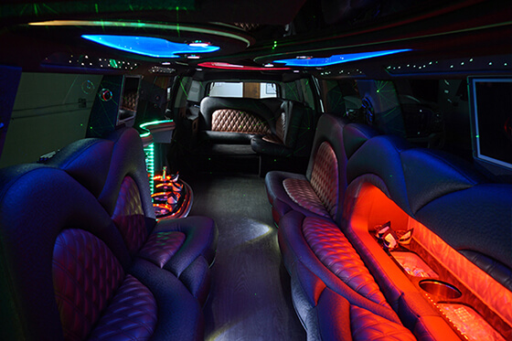Interior of party buses Tampa Bay
