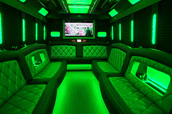 Party bus rental neon interior