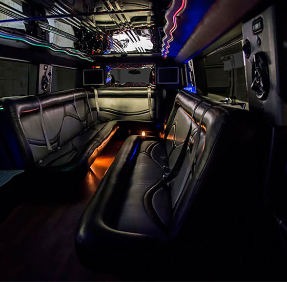 hummer limo leather seating