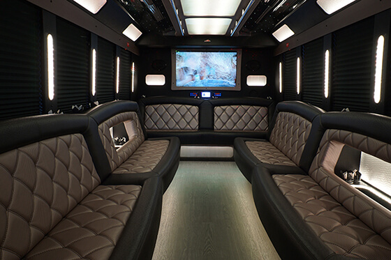 limo bus rental interior