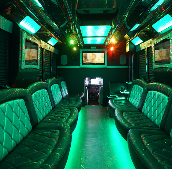 party bus neon interior