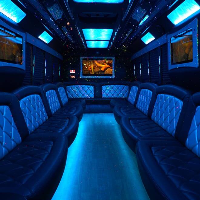 party bus interior view